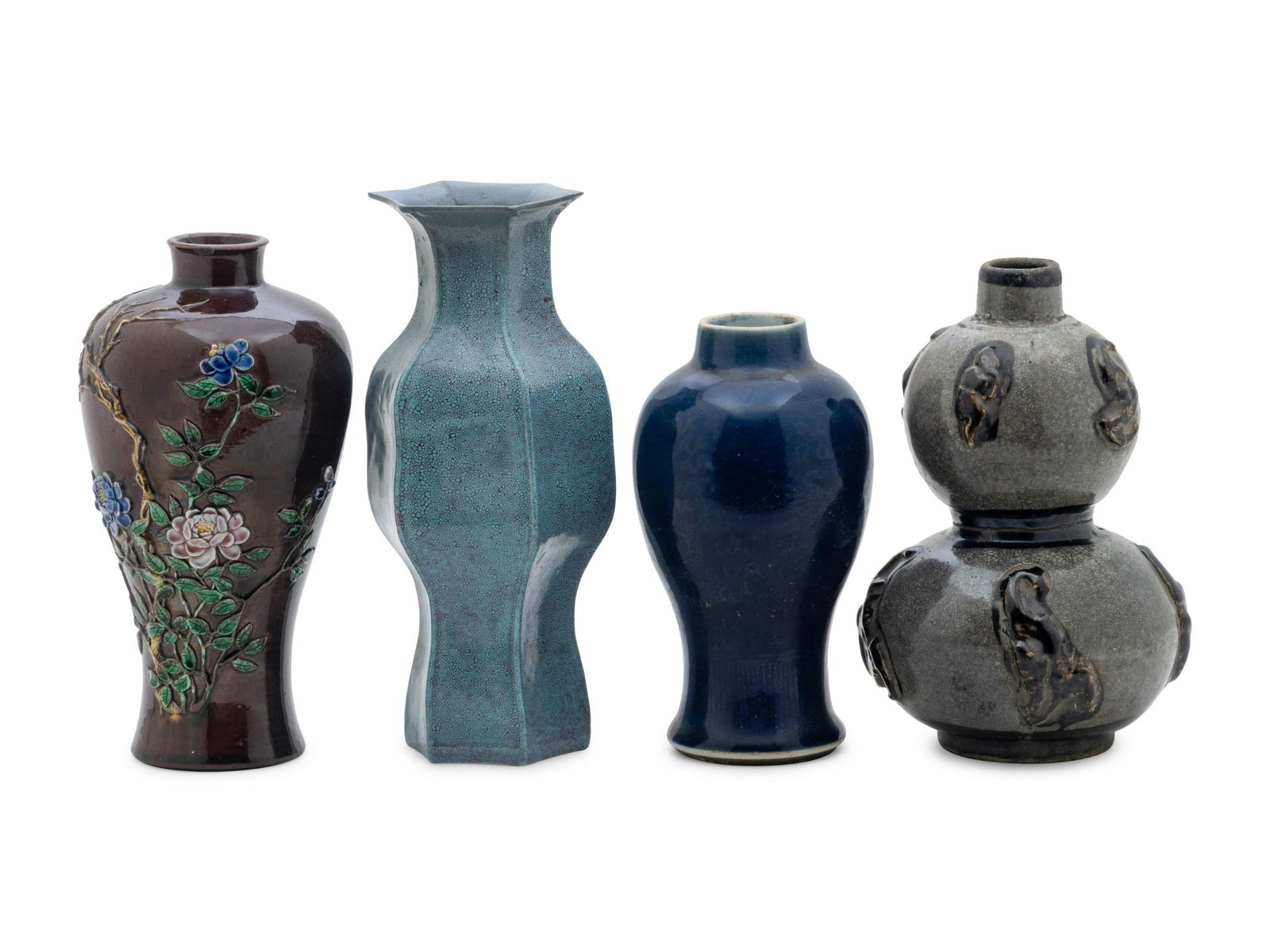 Four Chinese Monochrome Glazed Vases (1 of 2)