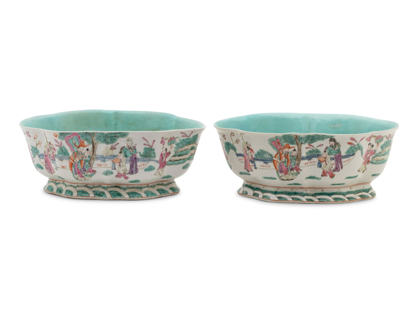 A Pair of Chinese Famille Rose Flori-form Stem Bowls (1 of 4)