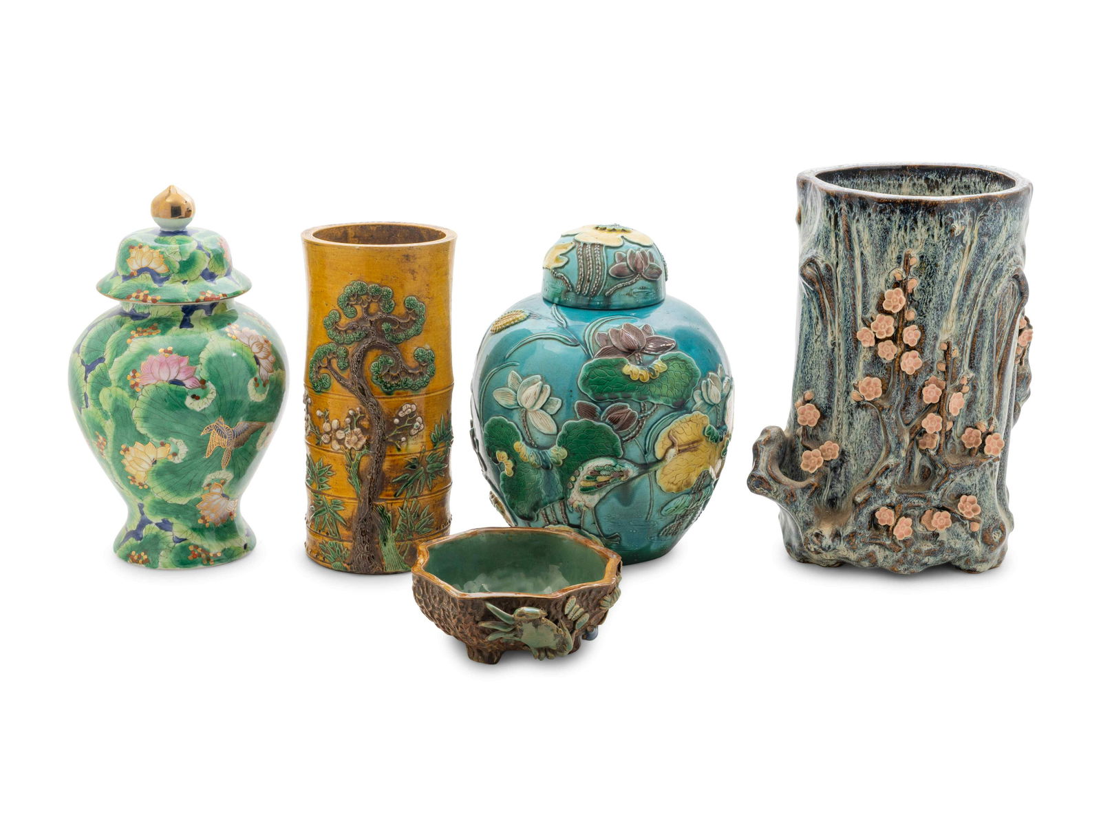 Five Chinese Polychrome Glazed Porcelain and Ceramic (1 of 5)