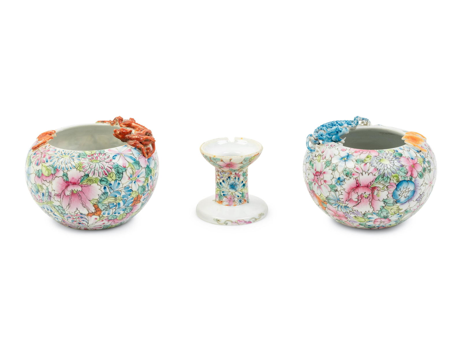 Two Chinese Famille Rose Porcelain 'Millefleur' (1 of 3)