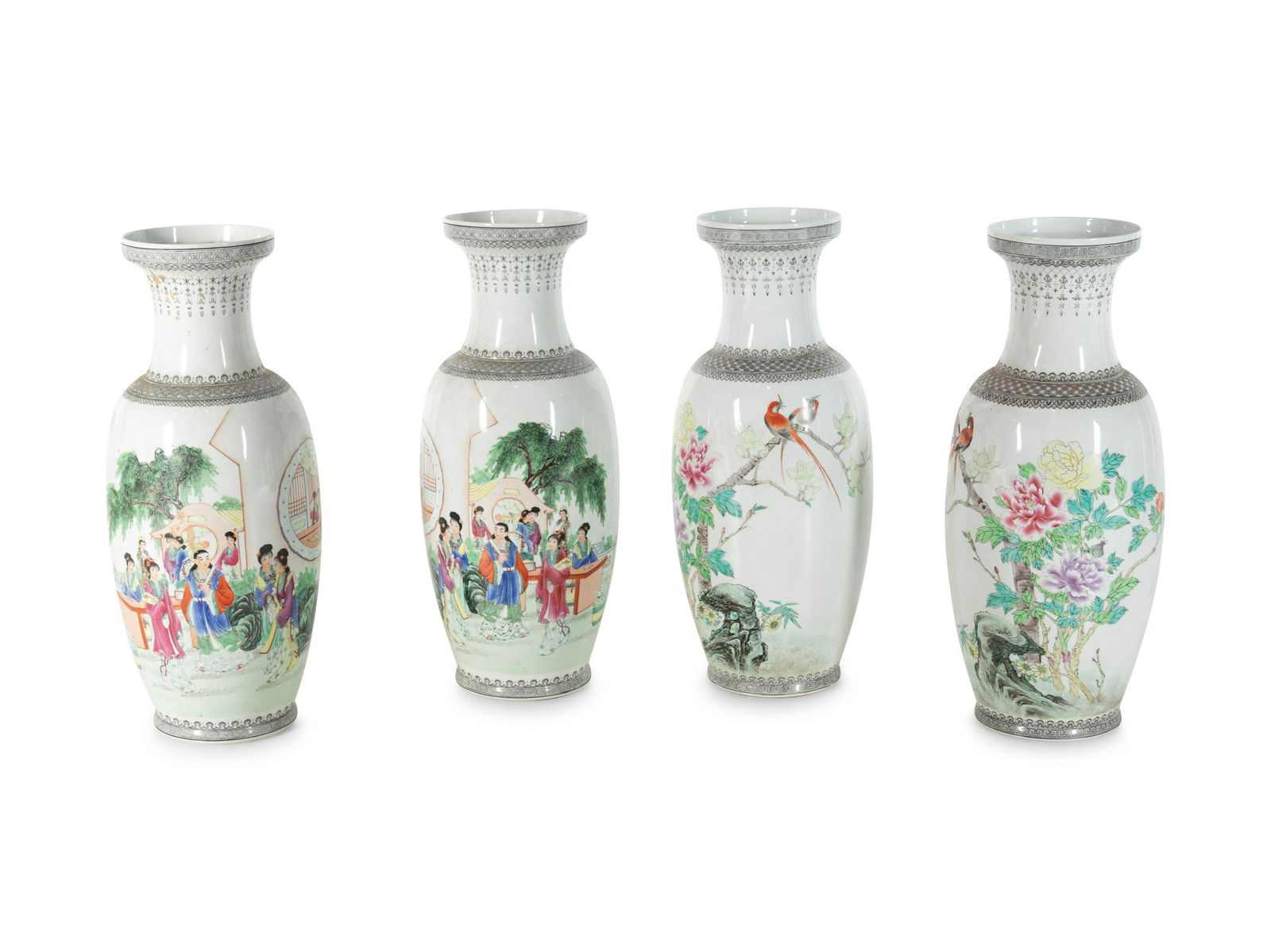 Two Pairs of Large Chinese Famille Rose Porcelain Vases (1 of 8)