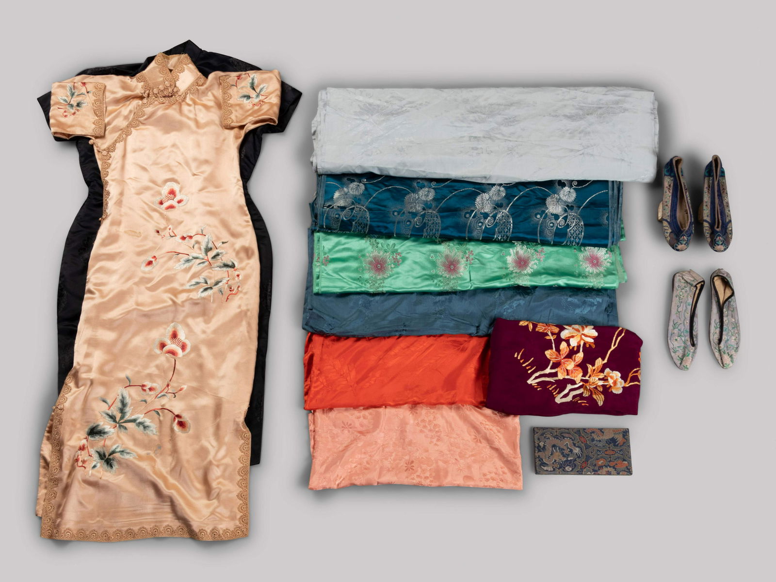 11 Chinese Embroidered and Woven Silk Articles (1 of 3)