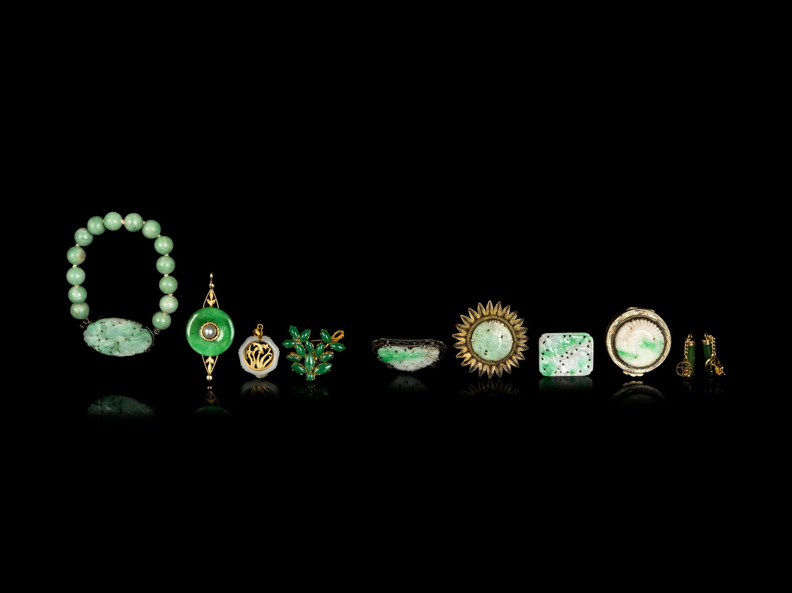 Ten Chinese Jadeite Jewelry (1 of 2)