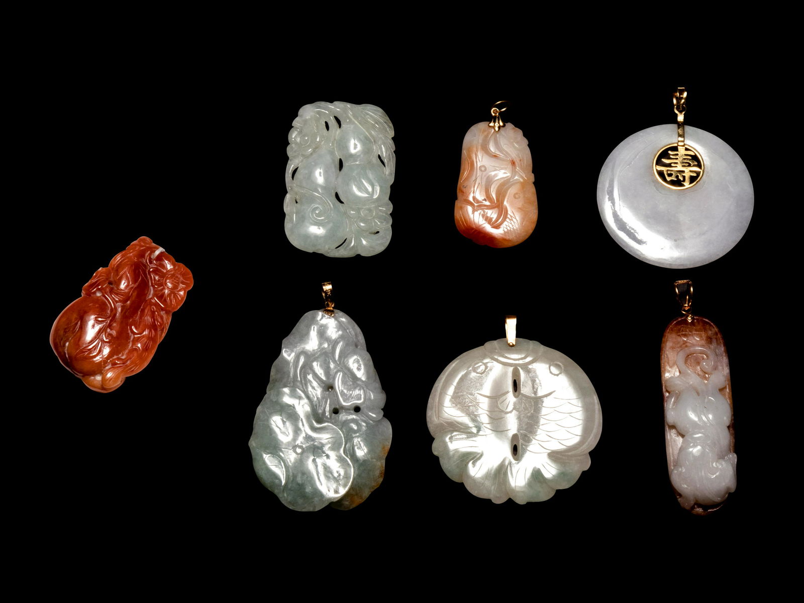 Seven Chinese Jadeite Pendants (1 of 2)