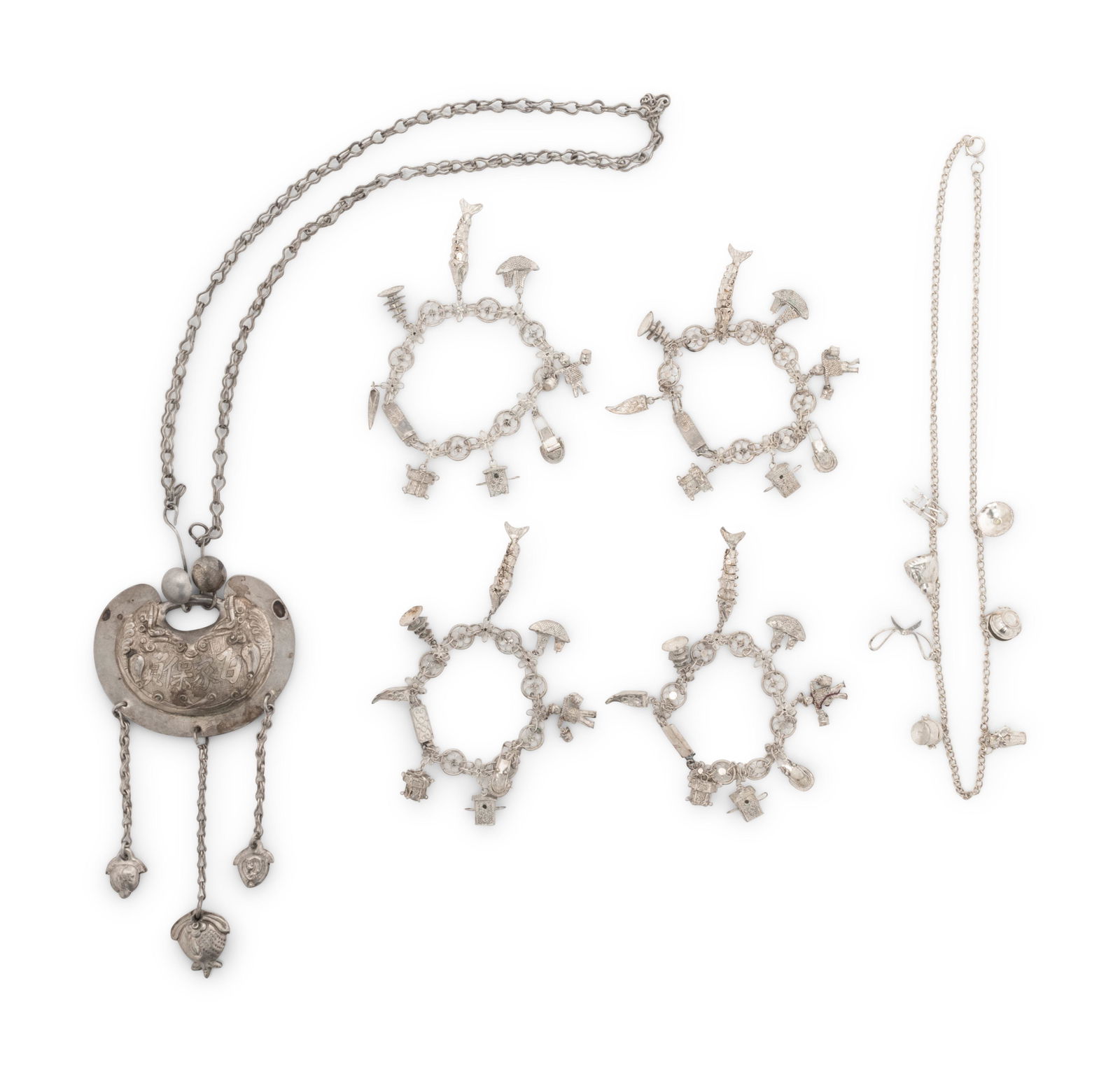 Six Chinese Silver Jewelry (1 of 2)