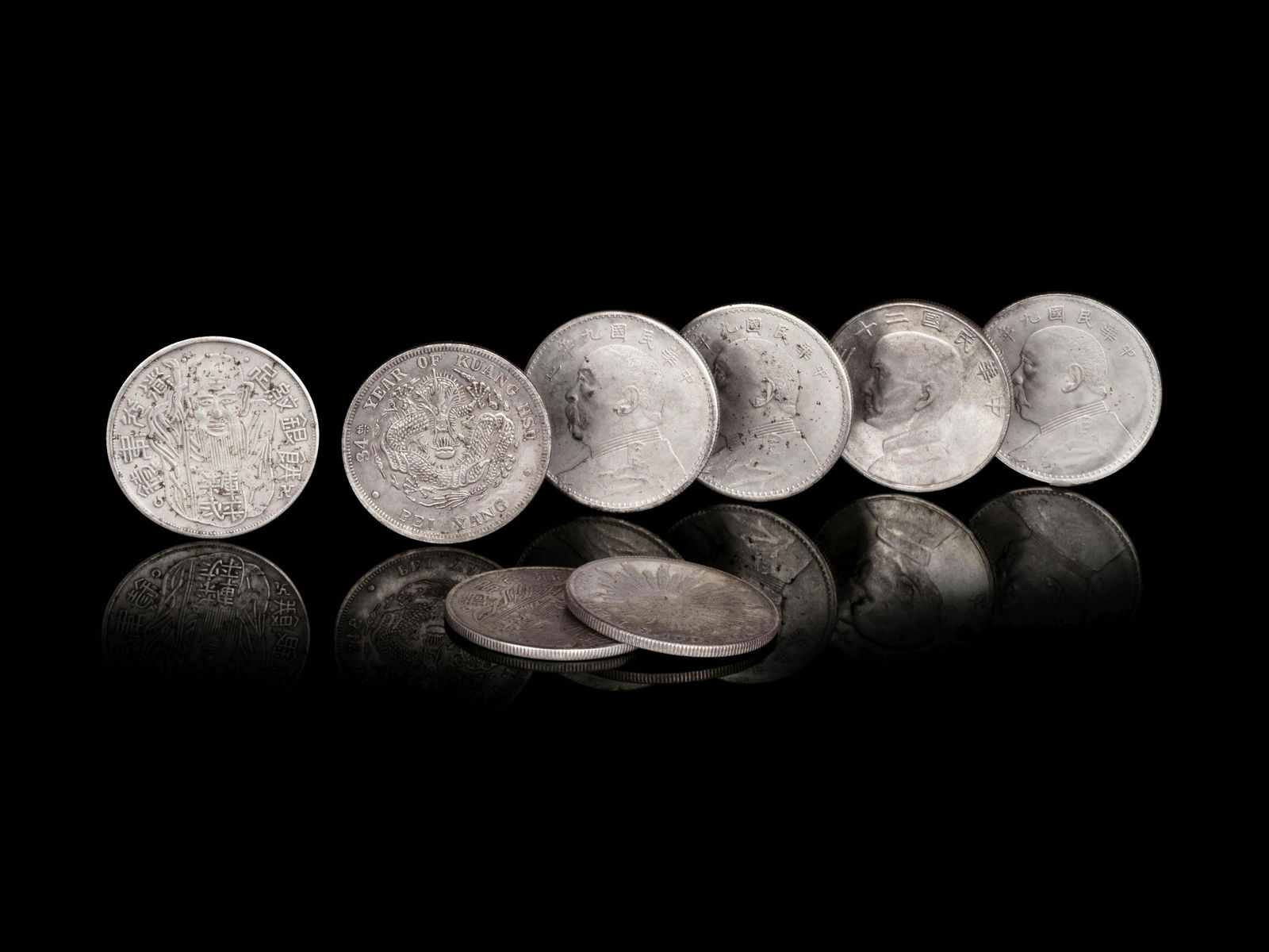 Eight Chinese Silver Coins (1 of 2)