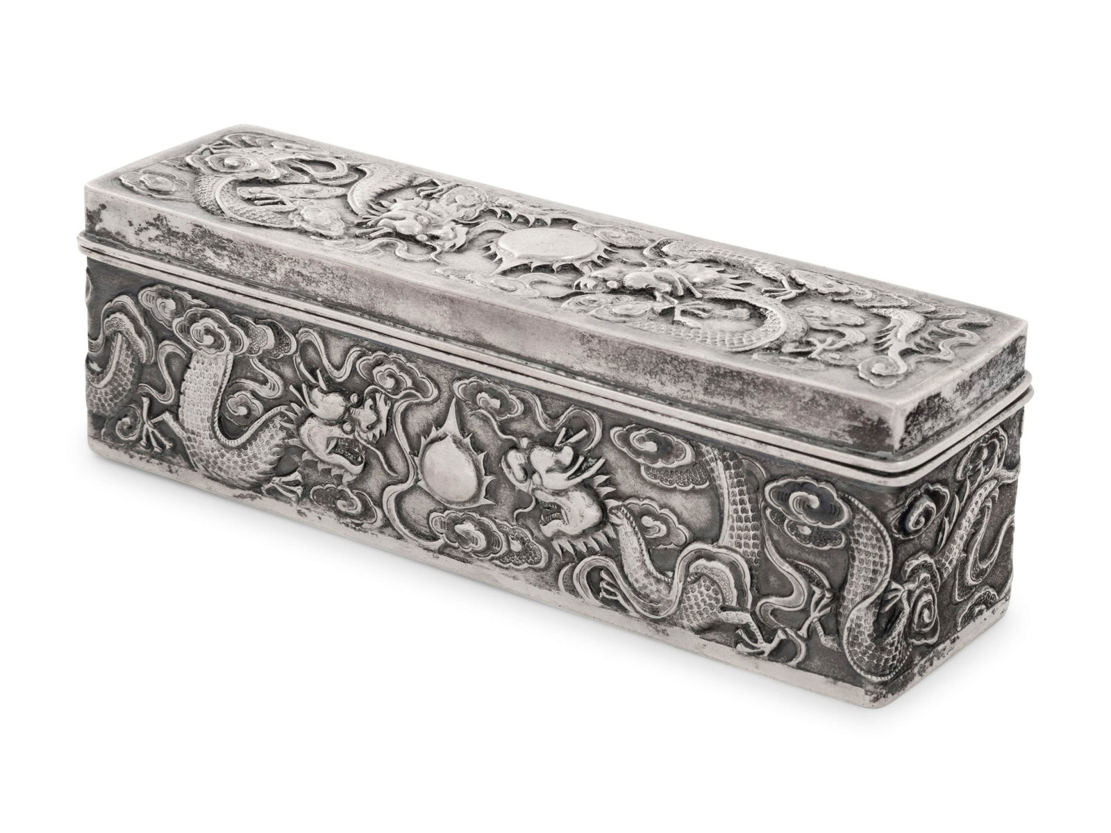 A Chinese Export Silver Rectangular Box and Cover (1 of 5)