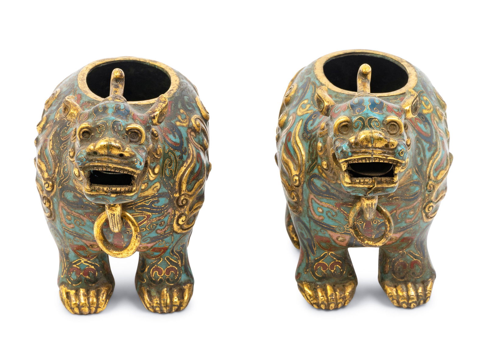 Two Chinese Cloisonné Enameled Censers (1 of 3)