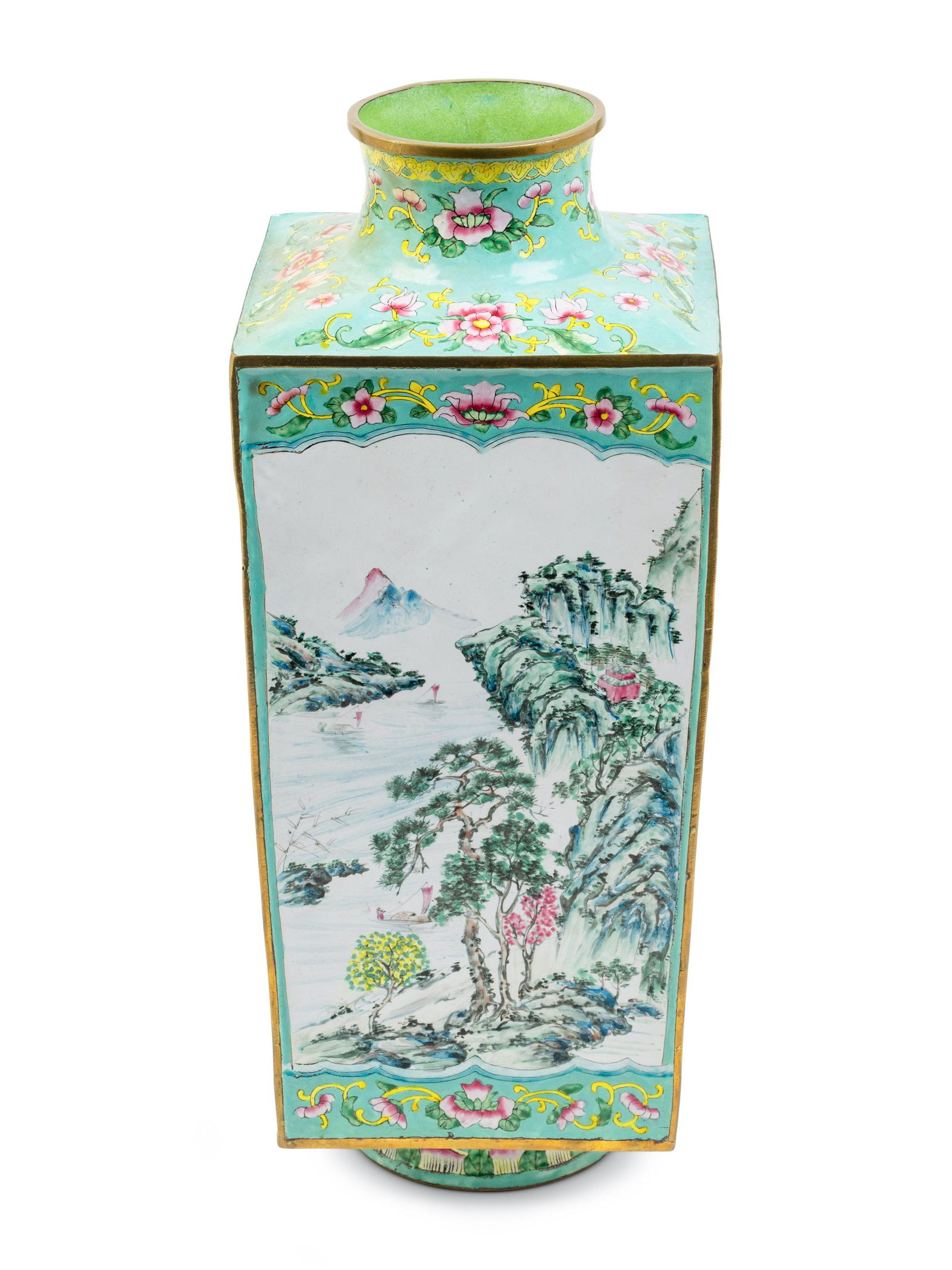 A Chinese Enamel on Copper Painted Vase (1 of 3)