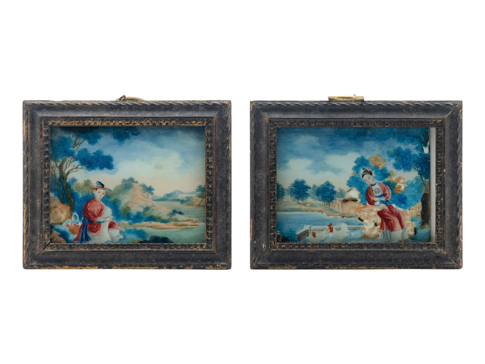 Two Chinese Export Reverse Glass Paintings (1 of 2)