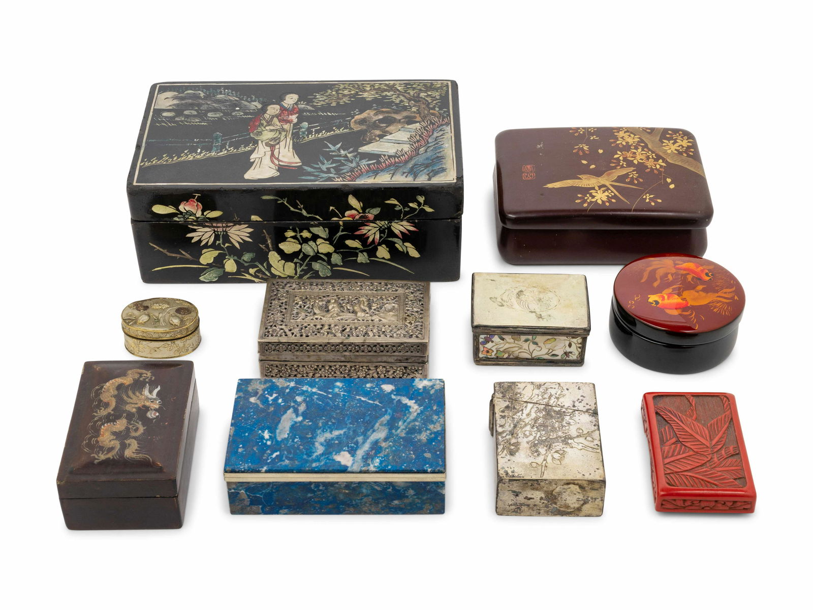 10 Chinese and Japanese Covered Boxes (1 of 5)