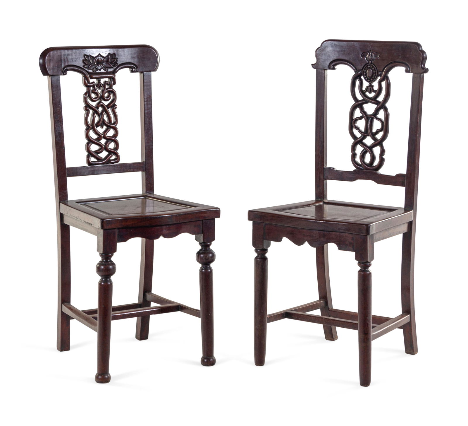 Two Chinese Export Rosewood Side Chairs (1 of 3)