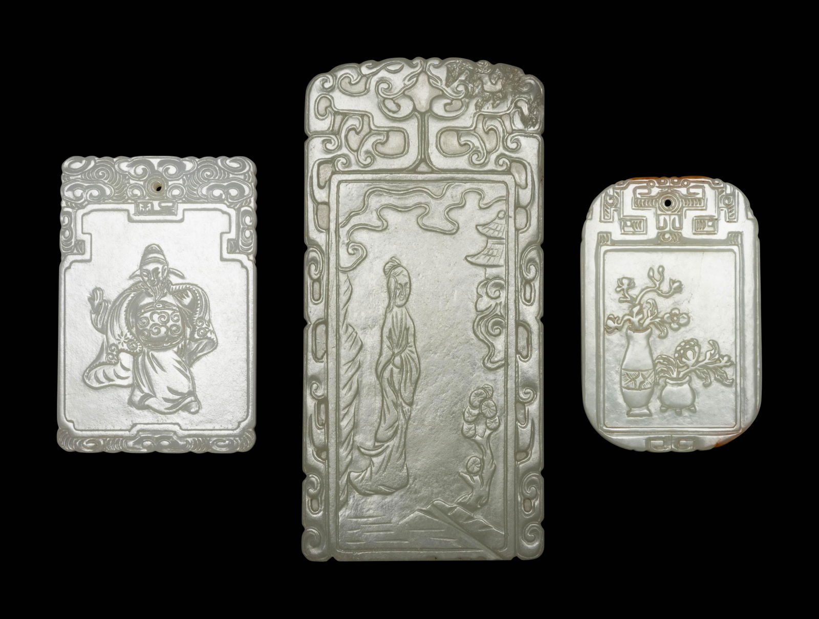 Three Chinese Jade Rectangular Plaques (1 of 2)