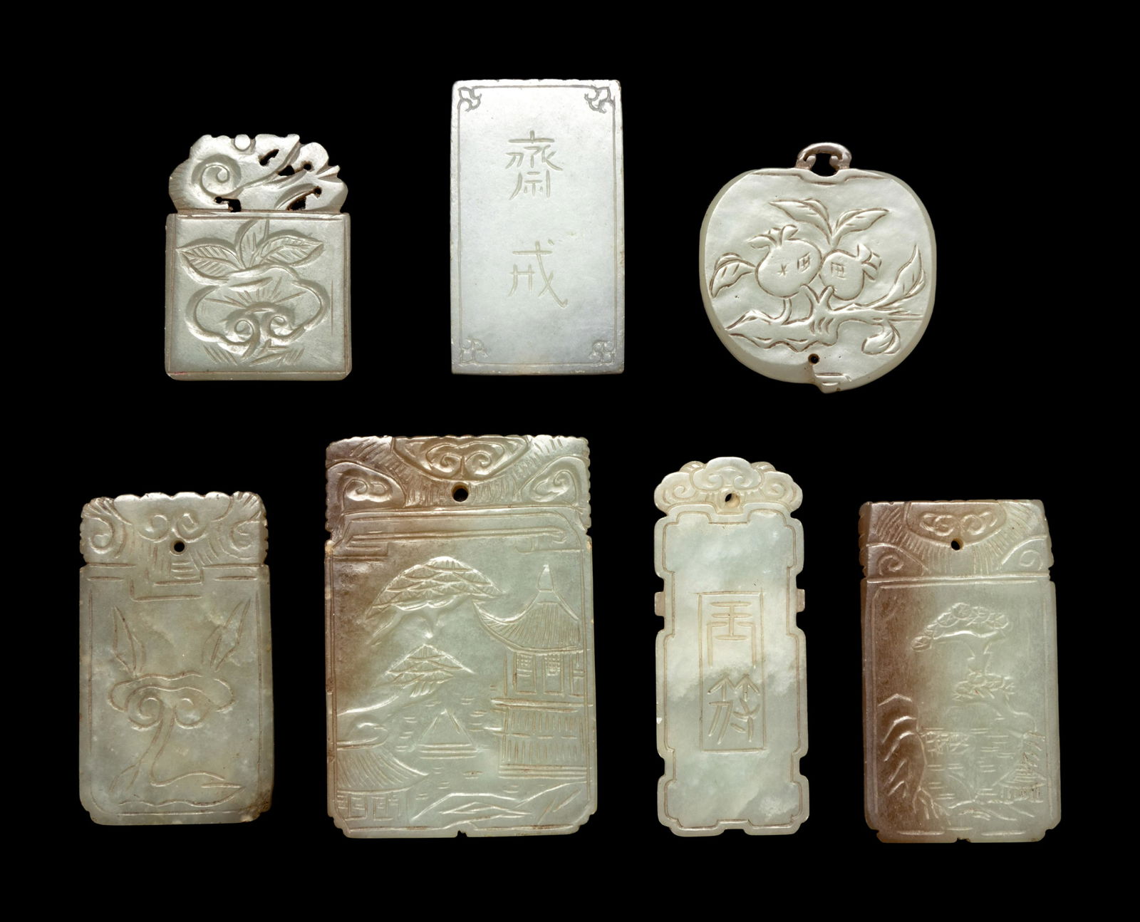 Seven Chinese Jade Plaques (1 of 2)