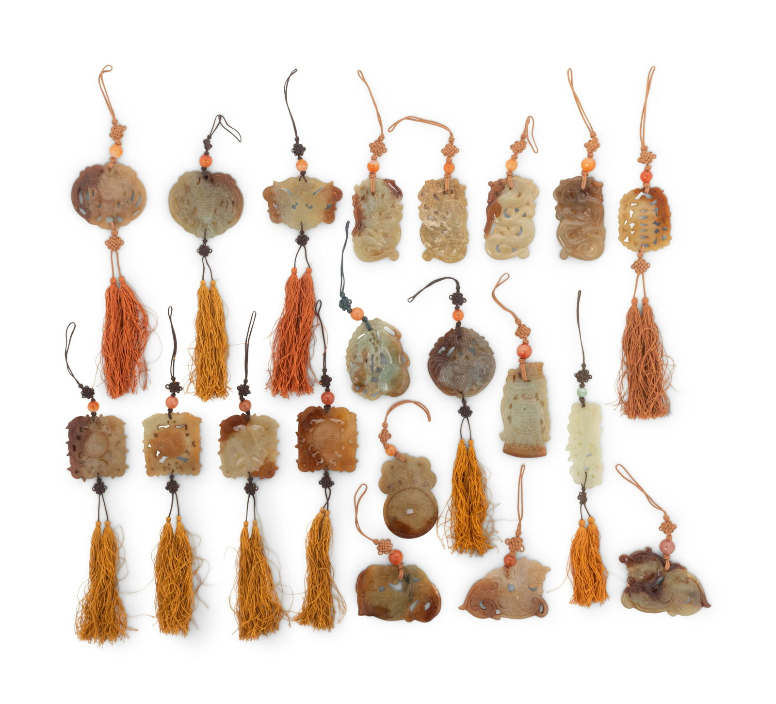 20 Chinese Jade and Hardstone Pendants (1 of 2)