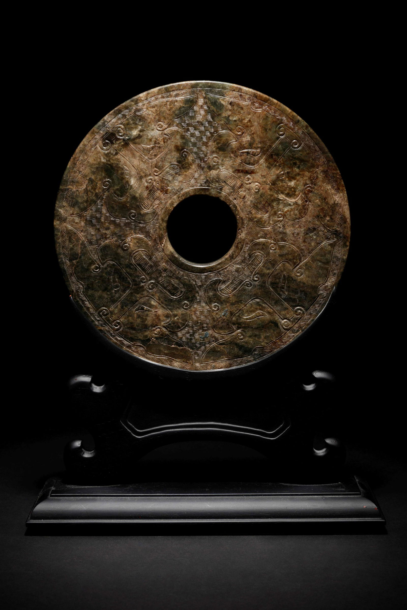 A Chinese Carved Nephrite Jade Bi Disc (1 of 4)