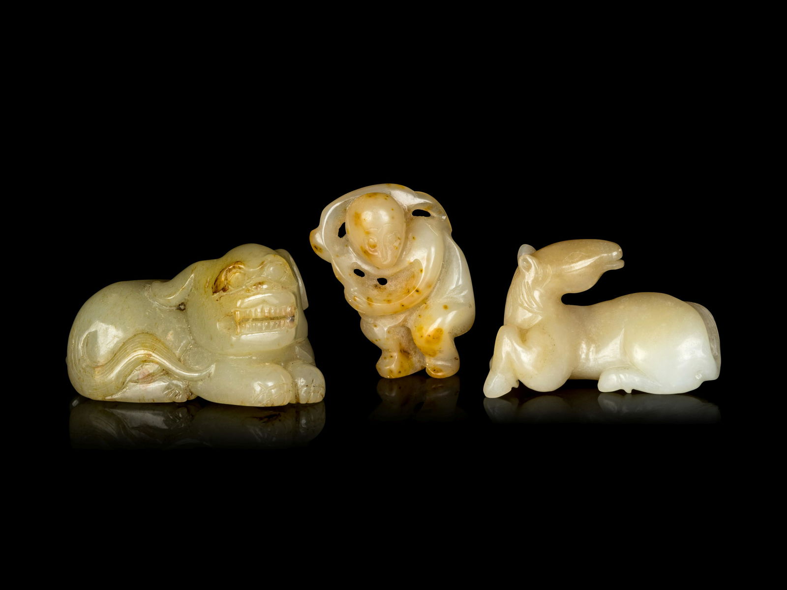 Three Chinese Jade Figures of Animals (1 of 2)