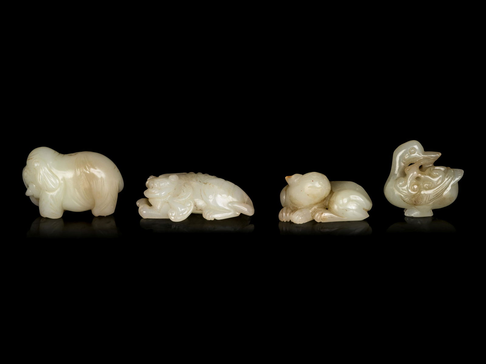 Four Chinese Jade Carvings of Animals (1 of 2)