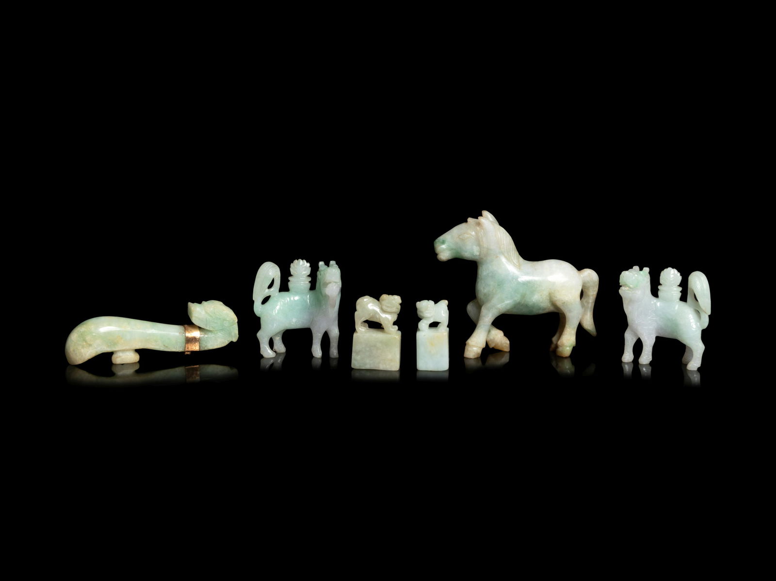 Six Chinese Jadeite Carvings (1 of 3)