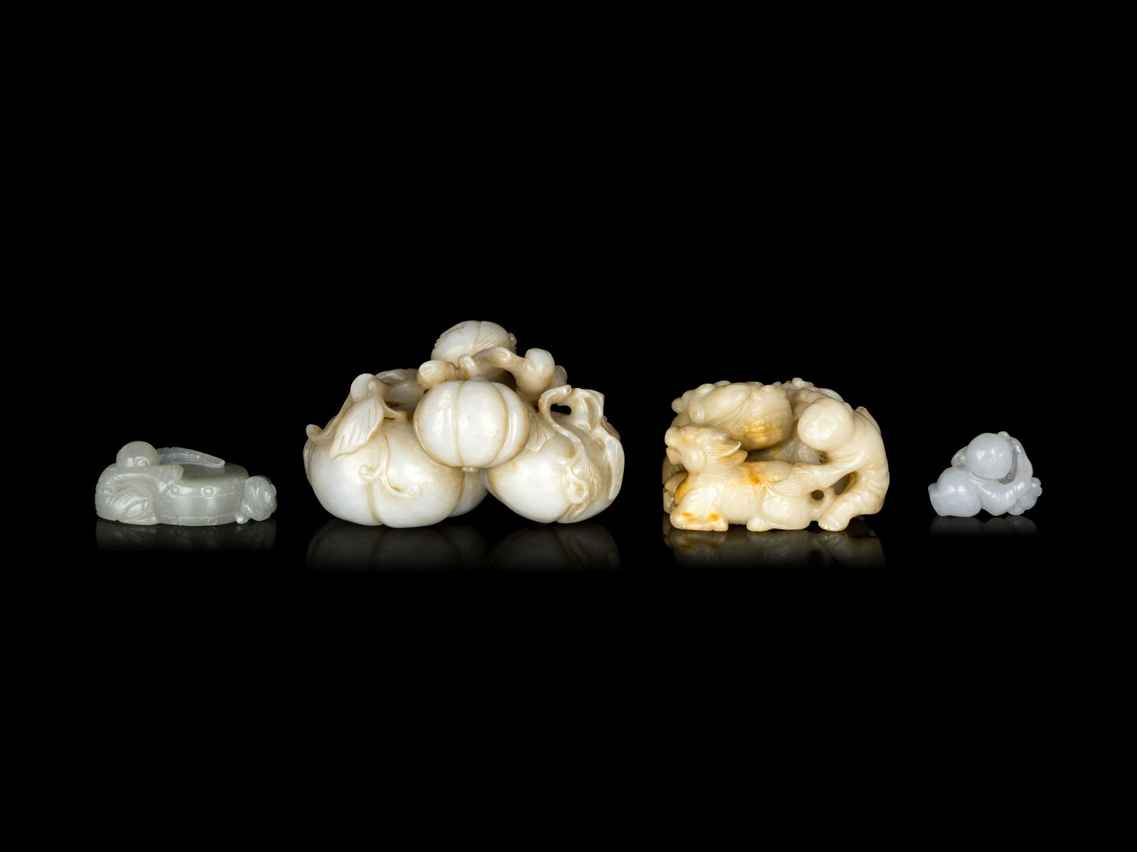 Four Chinese Jade Carvings of Boys (1 of 2)