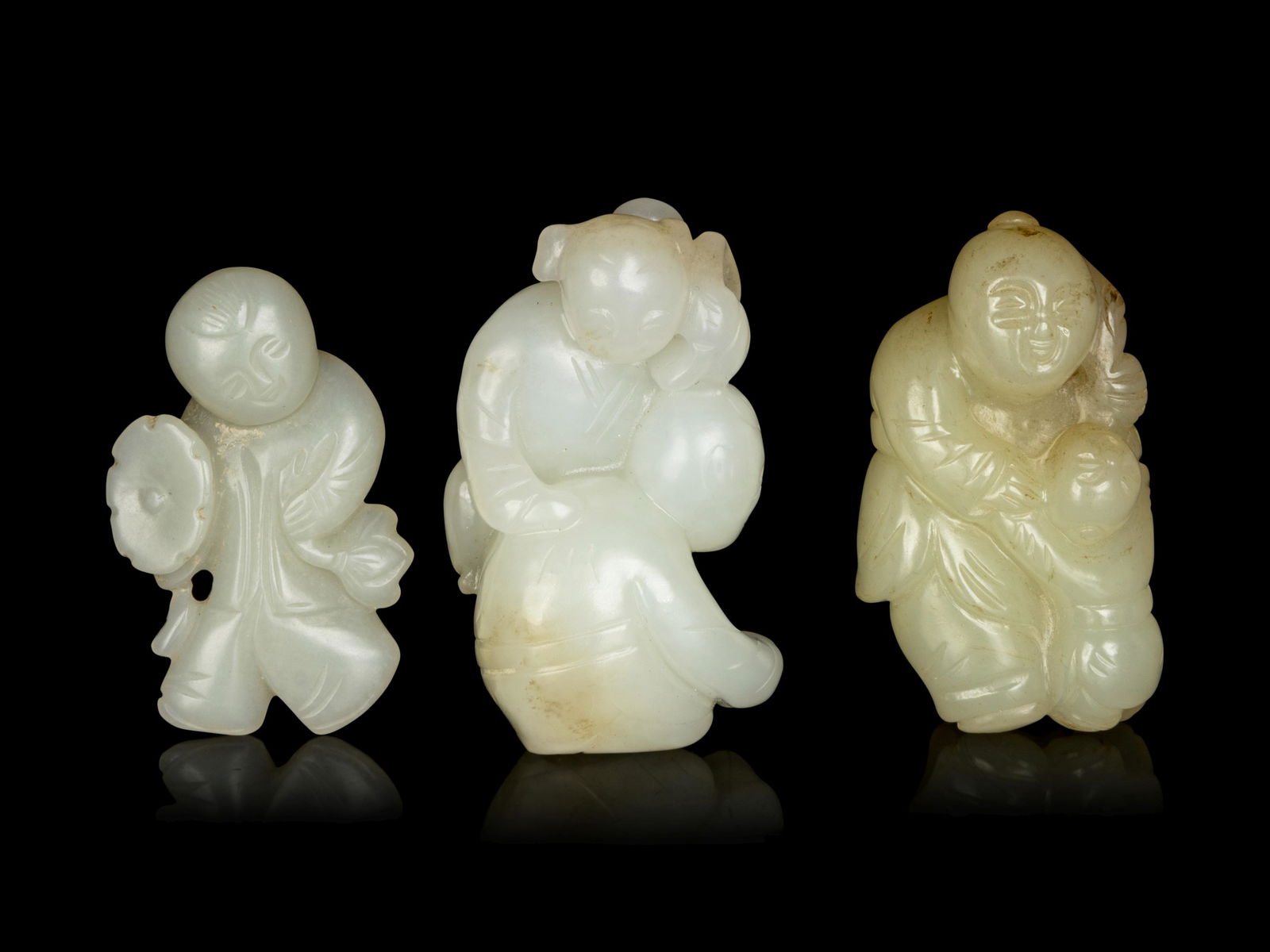 Three Chinese Jade Figures of Boys (1 of 2)