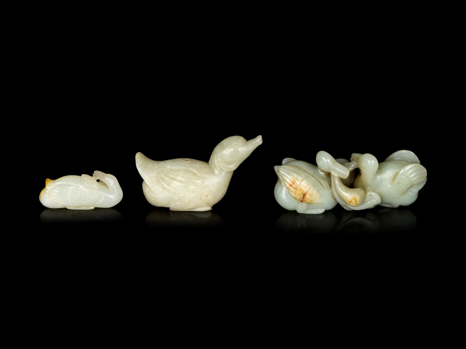 Three Chinese Jade Carvings of Ducks (1 of 2)