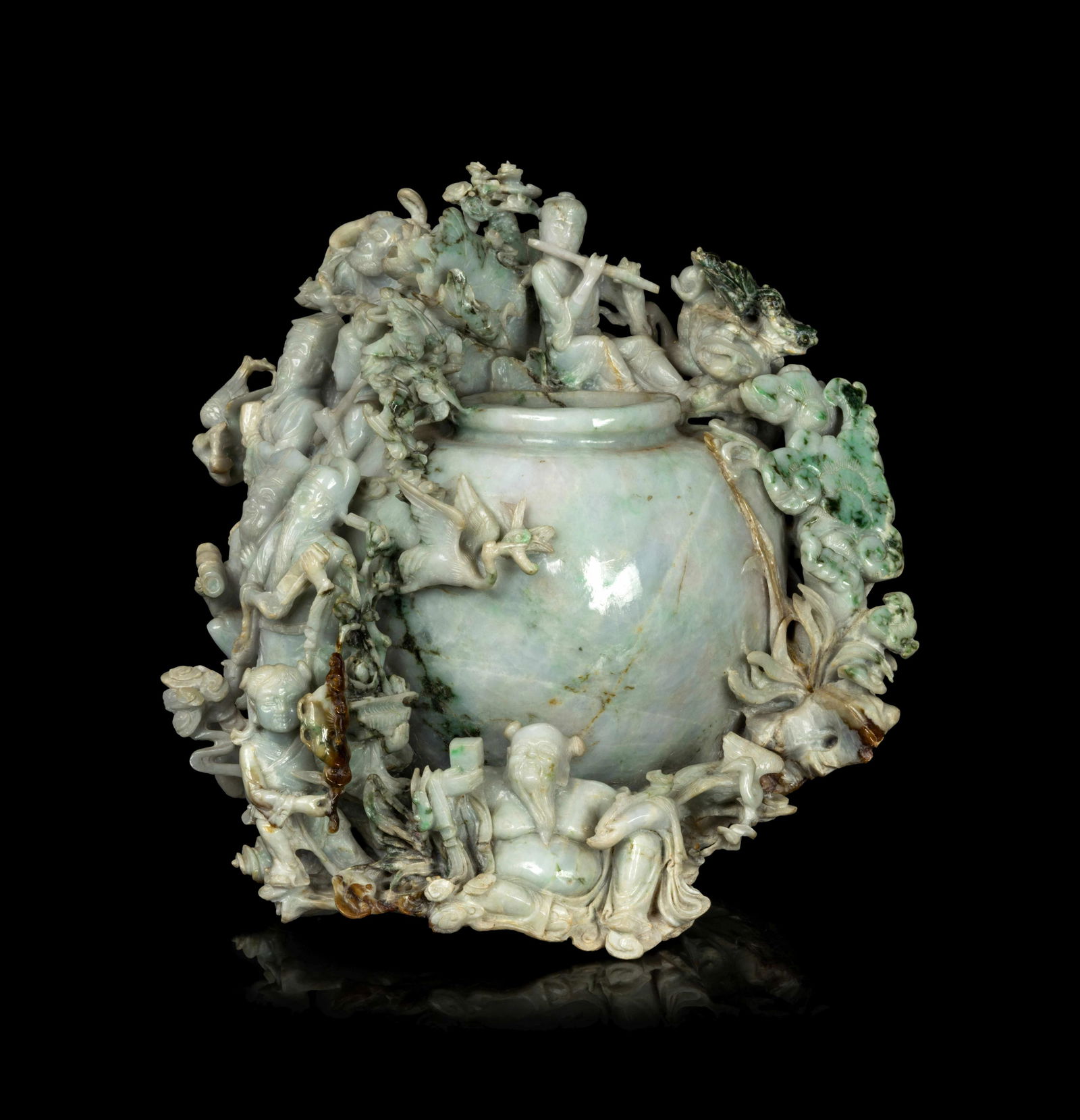 A Large Chinese Jadeite Flower Vase (1 of 1)