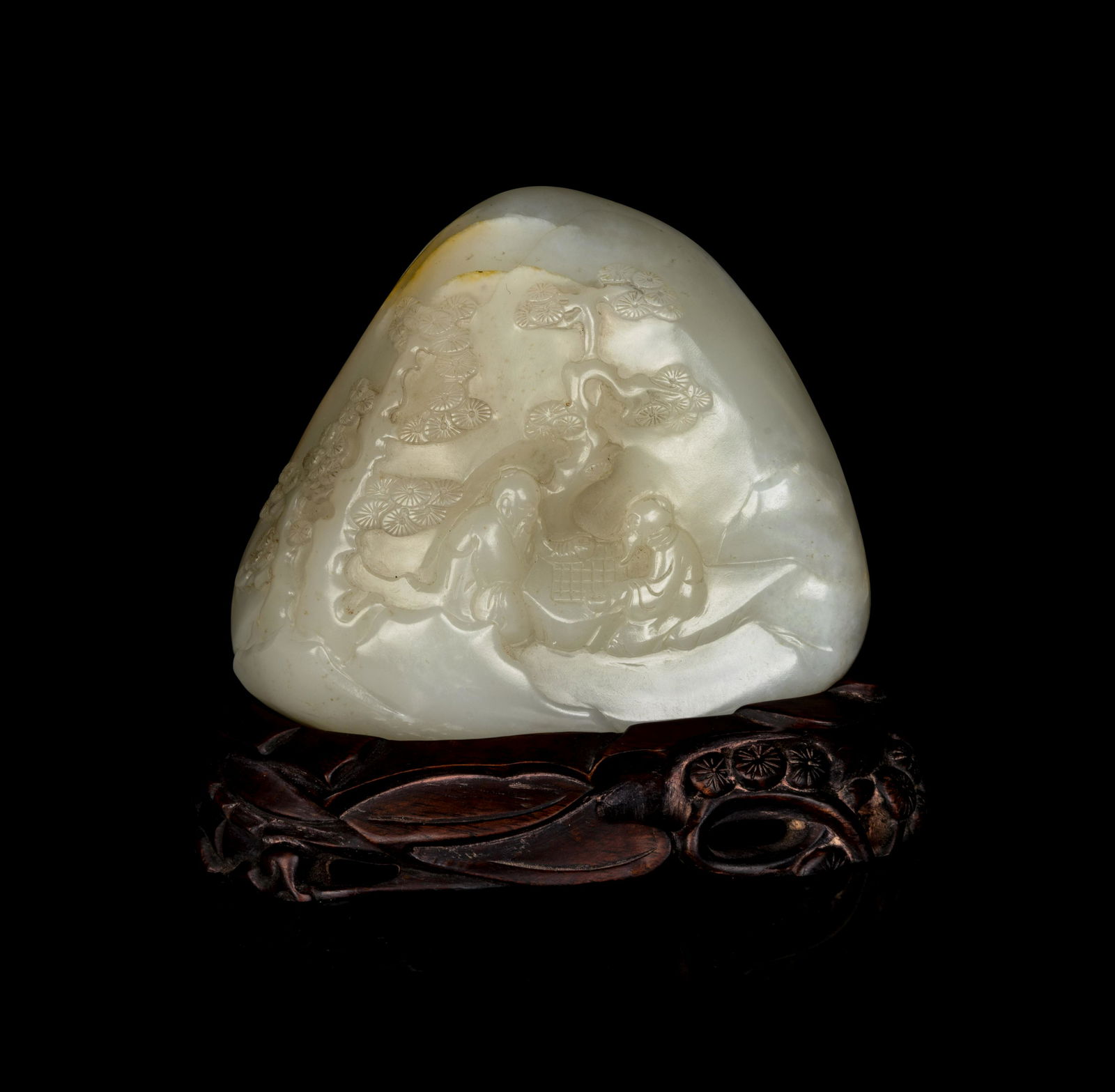 A Chinese White and Russet Jade Boulder (1 of 2)