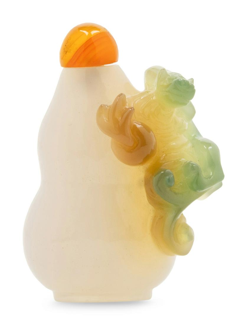 A Chinese Agate Gourd-Form Snuff Bottle (1 of 2)