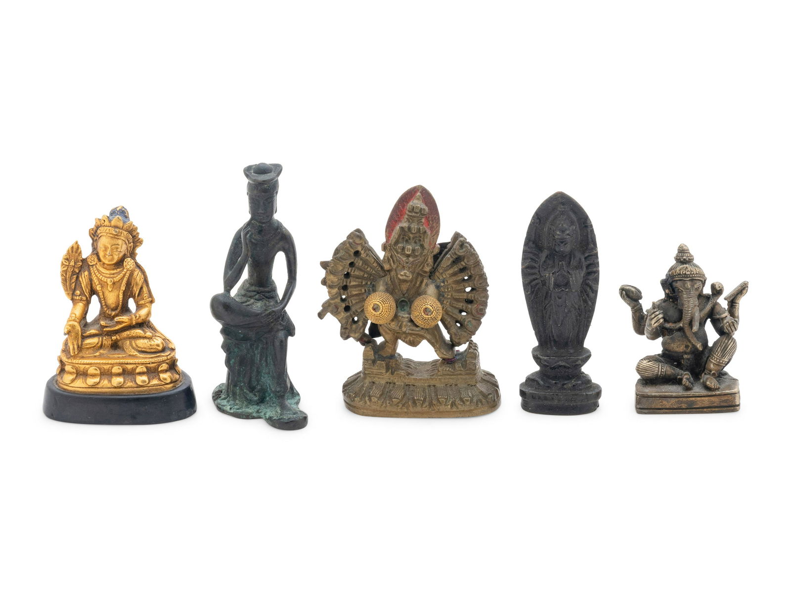 Five Small Asian Bronze Figures of Bodhisattva (1 of 2)