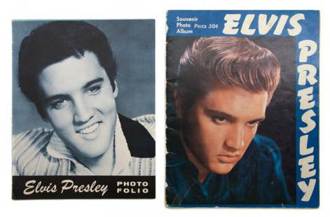 A Group of Two Elvis Presley Souvenir Tour Photo Fo: A Group of Two Elvis Presley Souvenir Tour Photo Folios, comprising Elvis Presley's Third Tour Souvenir Photo Album (Elvis Presley Enterprises, 1956) and his Fourth Tour Photo Folio, with Elvis'