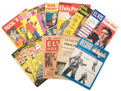 A Collection of Ten 1950s Elvis Presley Rock 'n' Ro: A Collection of Ten 1950s Elvis Presley Rock 'n' Roll Magazines, comprising three issues of Hep Cat's Review (1957), Rock 'n' Roll Stars (1956), Elvis and Jimmy: Presenting how it feels to be Elvis