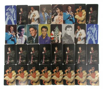 A Collection of Elvis Presley Pocket Calendars,: A Collection of Elvis Presley Pocket Calendars, comprising 34 original RCA pocket calendars, including the original 1963 issue, for the years 1963, 1966 - 1968, 1971 (2), 1973 - 1974, 1975 (2), 1976