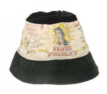 Gary Pepper's Elvis Presley Enterprises Gabardine C: Gary Pepper's Elvis Presley Enterprises Gabardine Crew Hat, with starburst design and various titles of albums printed in colors.