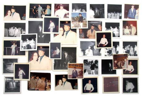 A Group of Original Photographs and Negatives of El: A Group of Original Photographs and Negatives of Elvis Presley from The Mid-South Fairgrounds, comprising 37 original photographs of Elvis Presley, his fans, Gary and Mrs. Pepper at the Mid-South