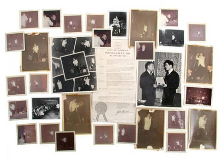 A Group of Original Photographs and Negatives of El: A Group of Original Photographs and Negatives of Elvis Presley at a Memphis Charity Show, comprising 25 photographs and 14 negatives of Elvis Presley performing live on February 25, 1961, at a