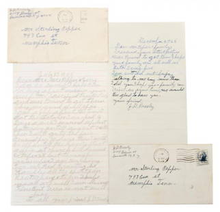 Handwritten Letters from Elvis Presley's Estranged: Handwritten Letters from Elvis Presley's Estranged Grandfather, J. D. Presley, comprising one autographed letter signed by J. D. Presley, written in pencil to Mr. and Mrs. Pepper and Gary "Jerry,"