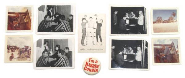 A Group of Original and Publicity Photos from Elvis: A Group of Original and Publicity Photos from Elvis Presley's Films, comprising seven postcards, two candid photographs from It Happened at the World's Fair, one cut-out publicity photograph from