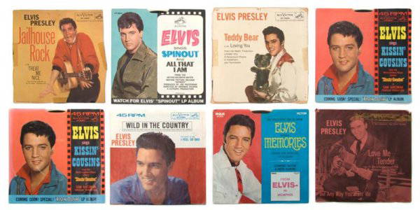 A Group of 45rpm Singles from Elvis Presley's Films: A Group of 45rpm Singles from Elvis Presley's Films, comprising 12 singles from Wild in the Country (1961), Charro (1969), Loving You (1957), Spin Out (1966), Frankie and Johnny (1966), Love Me