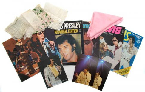 A Collection of Concert Used Handkerchiefs and One: A Collection of Concert Used Handkerchiefs and One Concert Worn Scarf, together with one pink scarf owned by Gary Pepper, three greeting cards, four late seventies publications and two seventies