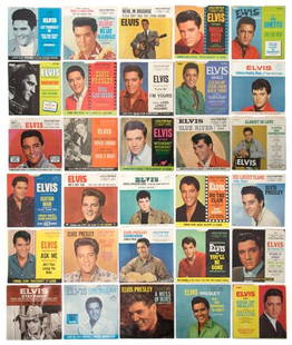 A Collection of 45rpm Elvis Presley Singles from t: A Collection of 45rpm Elvis Presley Singles from the 1960s, comprising 63 7" 45rpm singles. Refer to department for a full listing.