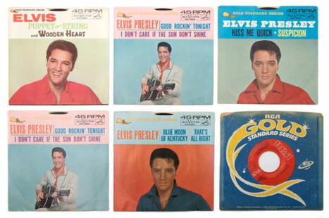 A Group of Nine 45rpm Gold Standard Series" Single: A Group of Nine 45rpm "Gold Standard Series" Singles, including "That's All Right" / "Blue Moon of Kentucky" 447-0601. Refer to department for a complete listing.