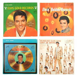 A Complete Set of the RCA Elvis Golden Records Ser: A Complete Set of the RCA Elvis Golden Records Series, comprising volumes 1-4 with three duplicates, Vol. 1 (mono) LPM-1707, Vol. 1 (stereo) LSP-1707, Vol. 2 (mono) LPM-2075, three copies with one