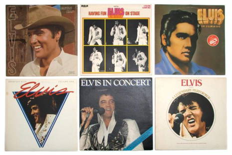 Gary Pepper's Personal Collection of Elvis Presley: Gary Pepper's Personal Collection of Elvis Presley LP Record Albums, circa 1956 - 1976, comprising approximately 80 Elvis Presley LP albums, together with three novelty records. Refer to department