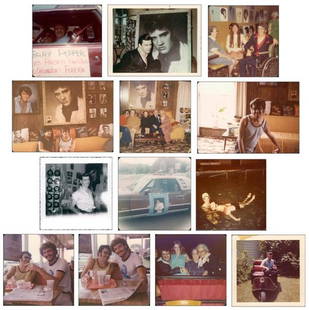 A Collection of Photographs of Gary Pepper and His: A Collection of Photographs of Gary Pepper and His Family and Friends, comprising 25 photographs of Gary's room, three photographs of Gary in the red cart Elvis gave him, 24 photographs from an Elvis