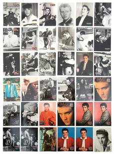 A Collection of Elvis Presley Trading Cards,: A Collection of Elvis Presley Trading Cards, comprising approximately 1,200 trading cards from "The Elvis Collection" series, issued in 1992 by Elvis Presley Enterprises and The River Group, housed