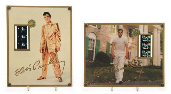 A Group of Two Framed Elvis Presley Film Reel Clip: A Group of Two Framed Elvis Presley Film Reel Clips, issued by Recollections by Lightpost in 1993.