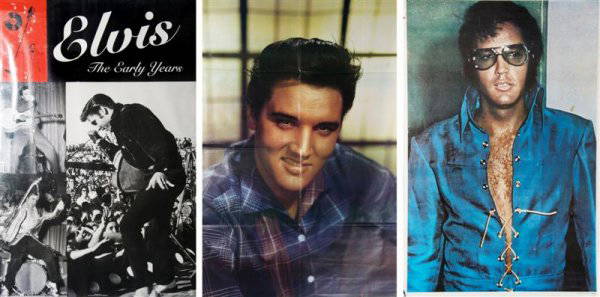 A Group of Elvis Presley Posters,: A Group of Elvis Presley Posters, circa 1980 - 2000, comprising mainly fold-out magazine photographs from later publications.