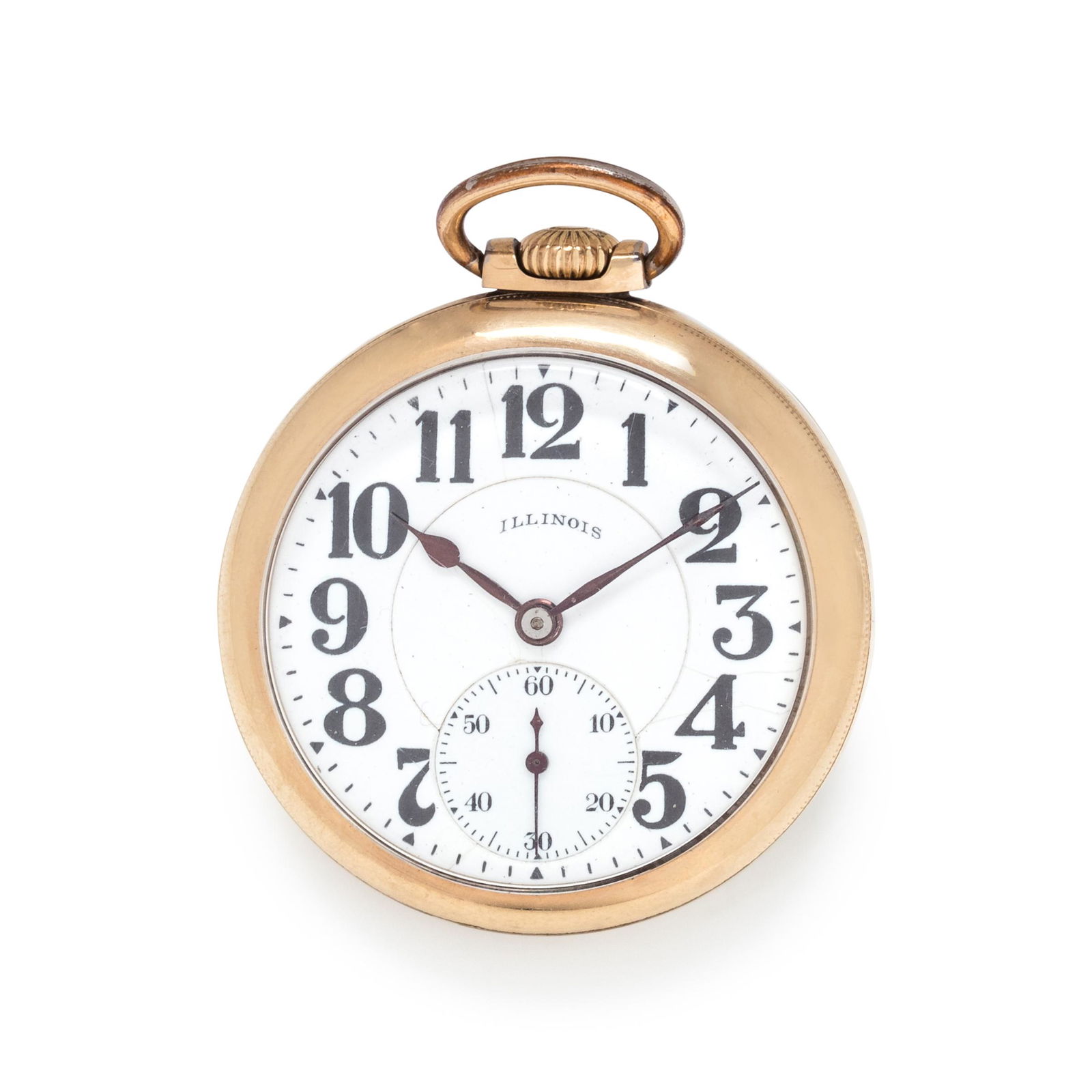 ILLINOIS WATCH CO., GOLD-FILLED OPEN FACE POCKET WATCH (1 of 3)