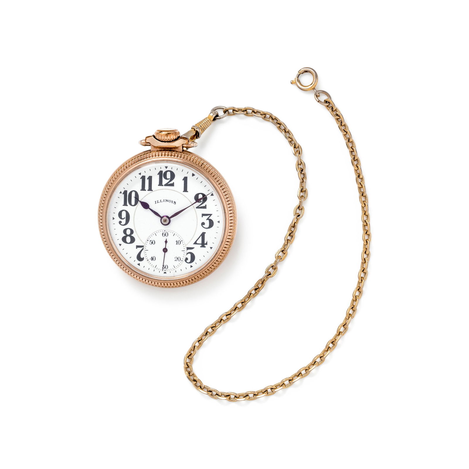 ILLINOIS WATCH CO., GOLD-FILLED OPEN FACE POCKET WATCH (1 of 3)